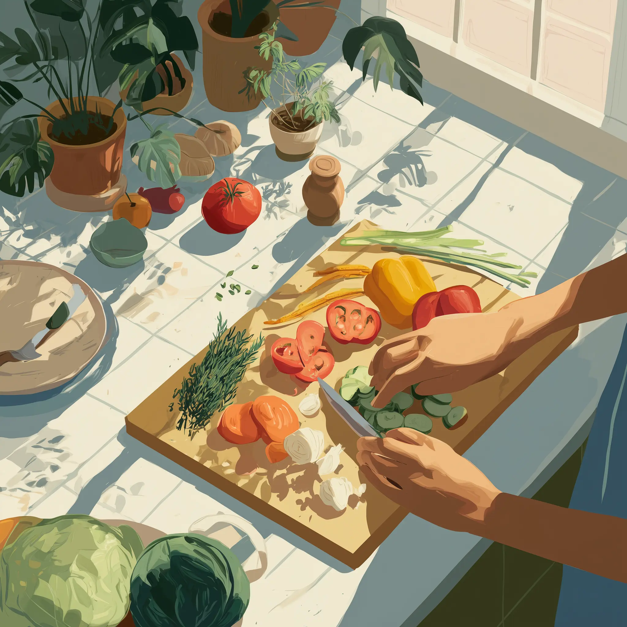 Illustration of home cooks